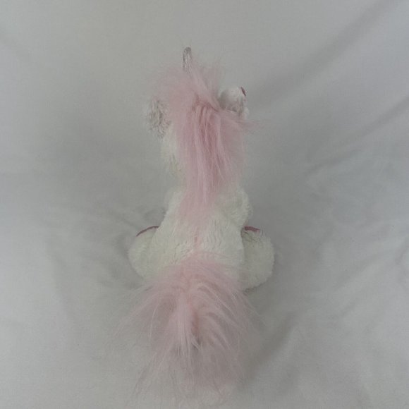 Aurora White Unicorn 12" Plush Pink Sparkle Hooves Ears Horn Stuffed Toy 2017 - Picture 4 of 8